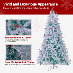 Pre-Lit Artificial Christmas Tree with Snow Flocked Branch Tips-M view 9