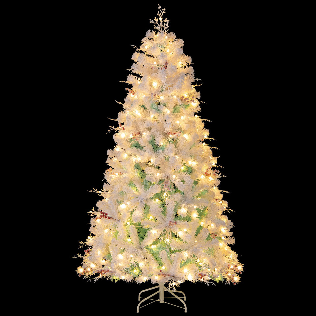 Pre-Lit Artificial Christmas Tree with Snow Flocked Branch Tips-S view 5