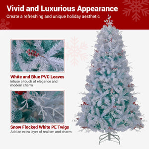 Pre-Lit Artificial Christmas Tree with Snow Flocked Branch Tips-S view 9