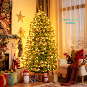 Pre-lit Artificial Hinged Christmas Tree with APP Controlled LED Lights-7' view 3