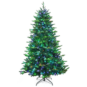Pre-lit Artificial Hinged Christmas Tree with APP Controlled LED Lights-7' view 4