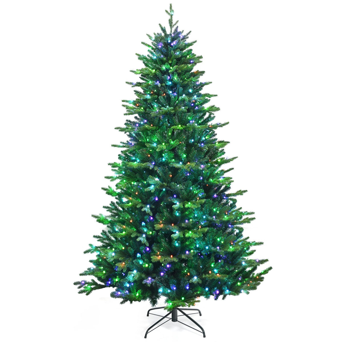 Pre-lit Artificial Hinged Christmas Tree with APP Controlled LED Lights-8' view 4
