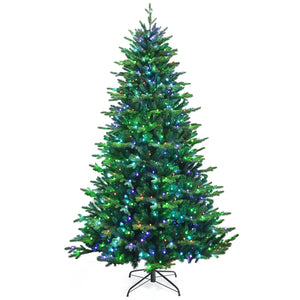 Pre-lit Artificial Hinged Christmas Tree with APP Controlled LED Lights-8' view 4