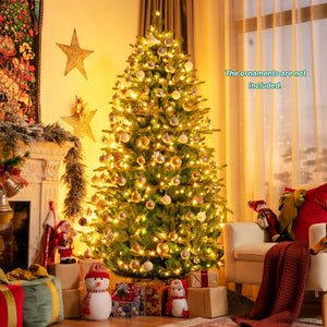 Pre-lit Artificial Hinged Christmas Tree with APP Controlled LED Lights-8' view 7