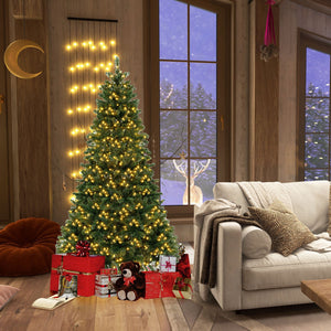 6/7/8 Feet Hinged Christmas Tree with PVC Branch Tips Warm White LED Lights-7 ft view 3