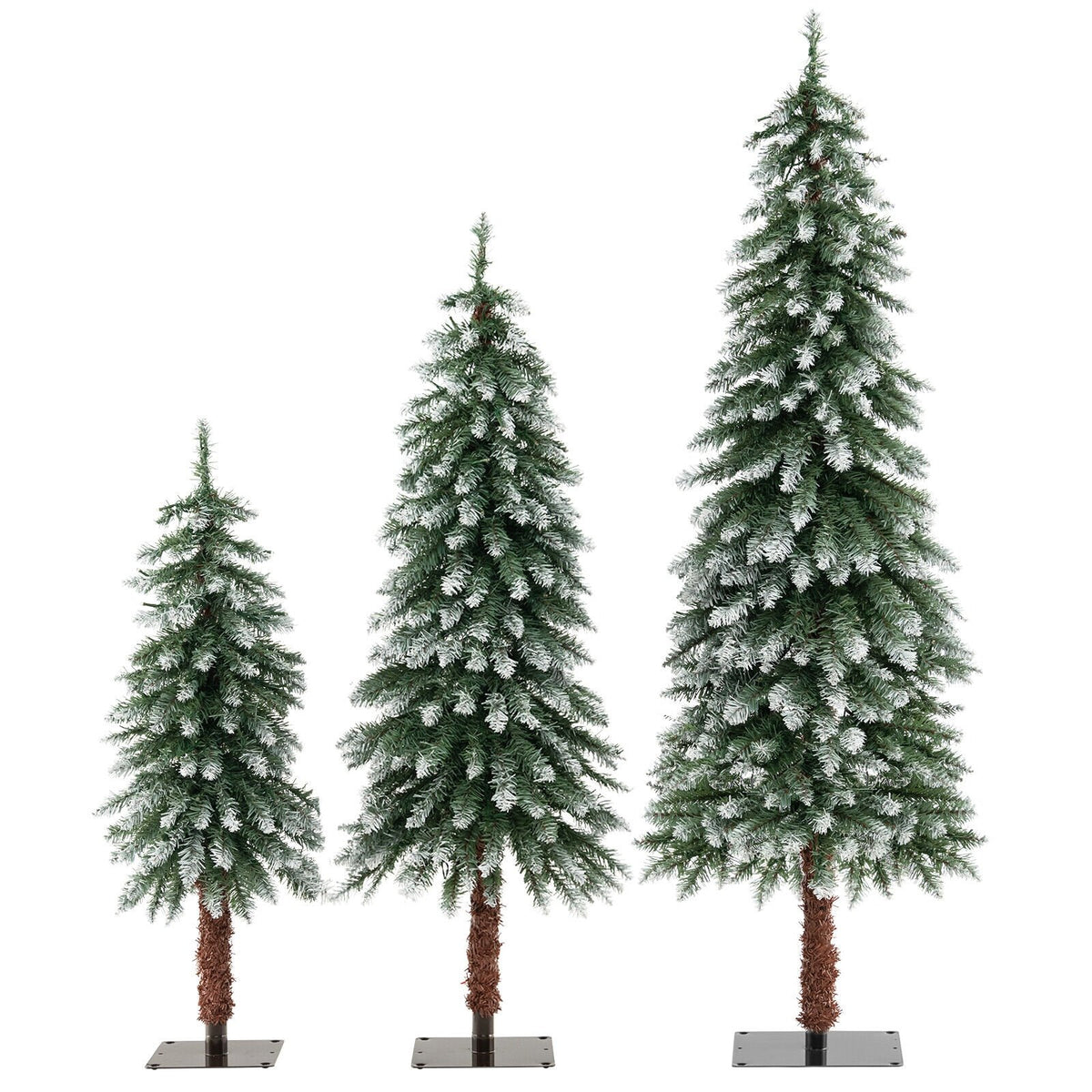 Pre-Lit Christmas Tree Set of 3 - Snowy and Slim view 4