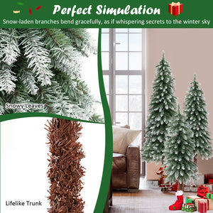 Pre-Lit Christmas Tree Set of 3 - Snowy and Slim view 7