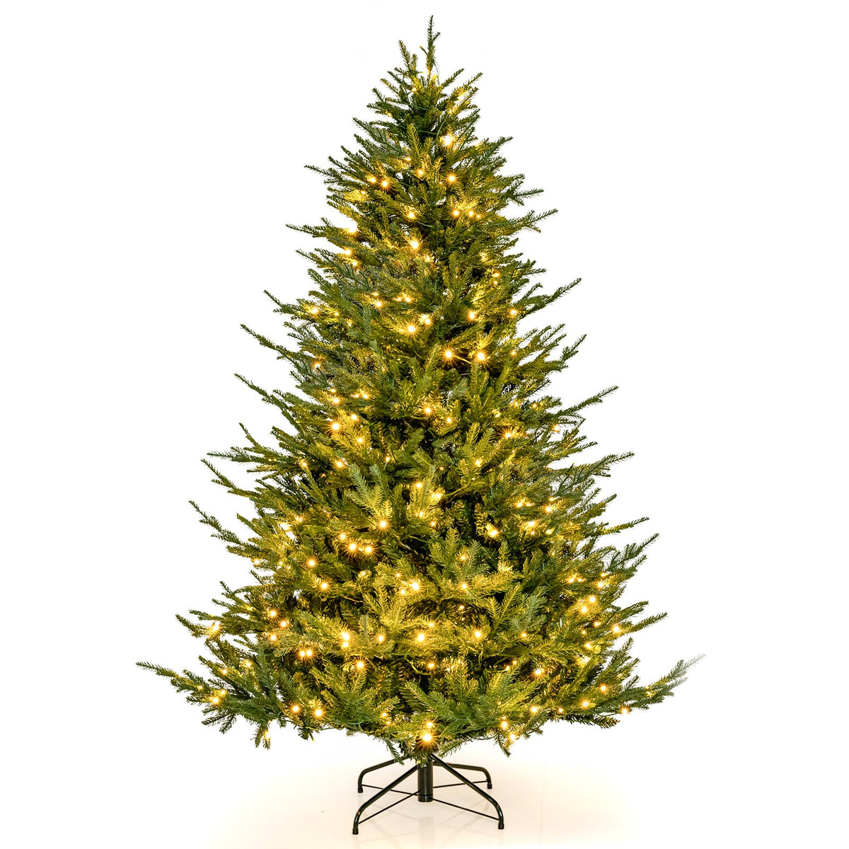 Pre-lit Christmas Tree with 280 Warm White LED Lights and 8 Lighting Modes-7 ft view 4