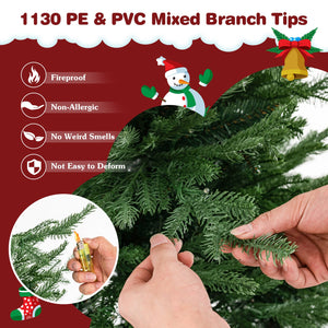 Pre-lit Christmas Tree with 280 Warm White LED Lights and 8 Lighting Modes-7 ft view 7