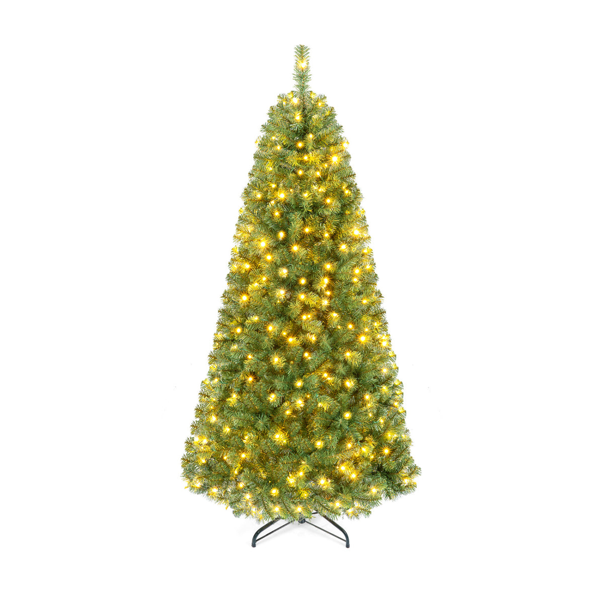 Pre-Lit Green Artificial Christmas Tree with Full Branch Tips-6 Feet