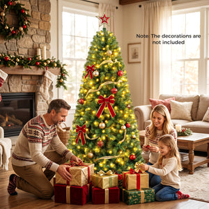 Pre-Lit Green Artificial Christmas Tree with Full Branch Tips-6 Feet view 3
