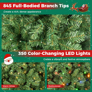 Pre-Lit Green Artificial Christmas Tree with Full Branch Tips-6 Feet view 6