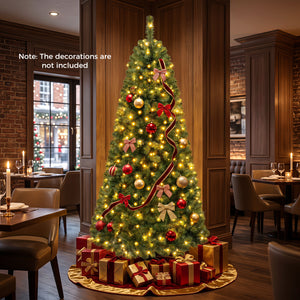 Pre-Lit Green Artificial Christmas Tree with Full Branch Tips-7 Feet view 6