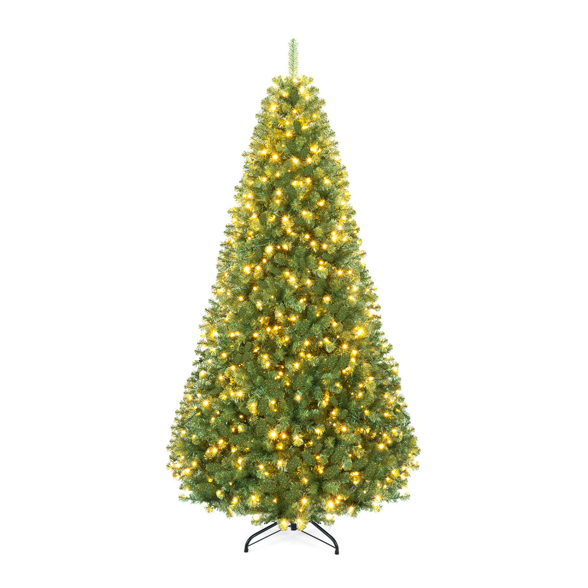 Pre-Lit Green Artificial Christmas Tree with Full Branch Tips-8 Feet view 4