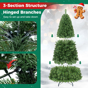 Pre-Lit Green Artificial Christmas Tree with Full Branch Tips-8 Feet view 7