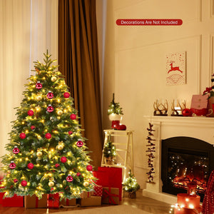 Pre-Lit Snowy Christmas Hinged Tree with Flash Modes and Multi-Color Lights-5 ft view 2