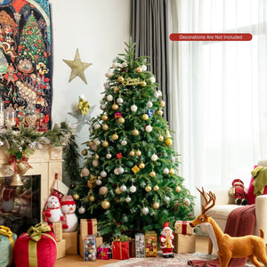 Pre-Lit Snowy Christmas Hinged Tree with Flash Modes and Multi-Color Lights-6 ft view 3