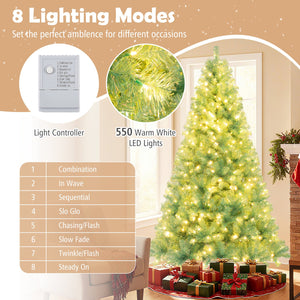 Pre-Lit Tinsel Christmas Tree Artificial Xmas Tree Home Office Party Seasonal Holiday Decoration-M view 8