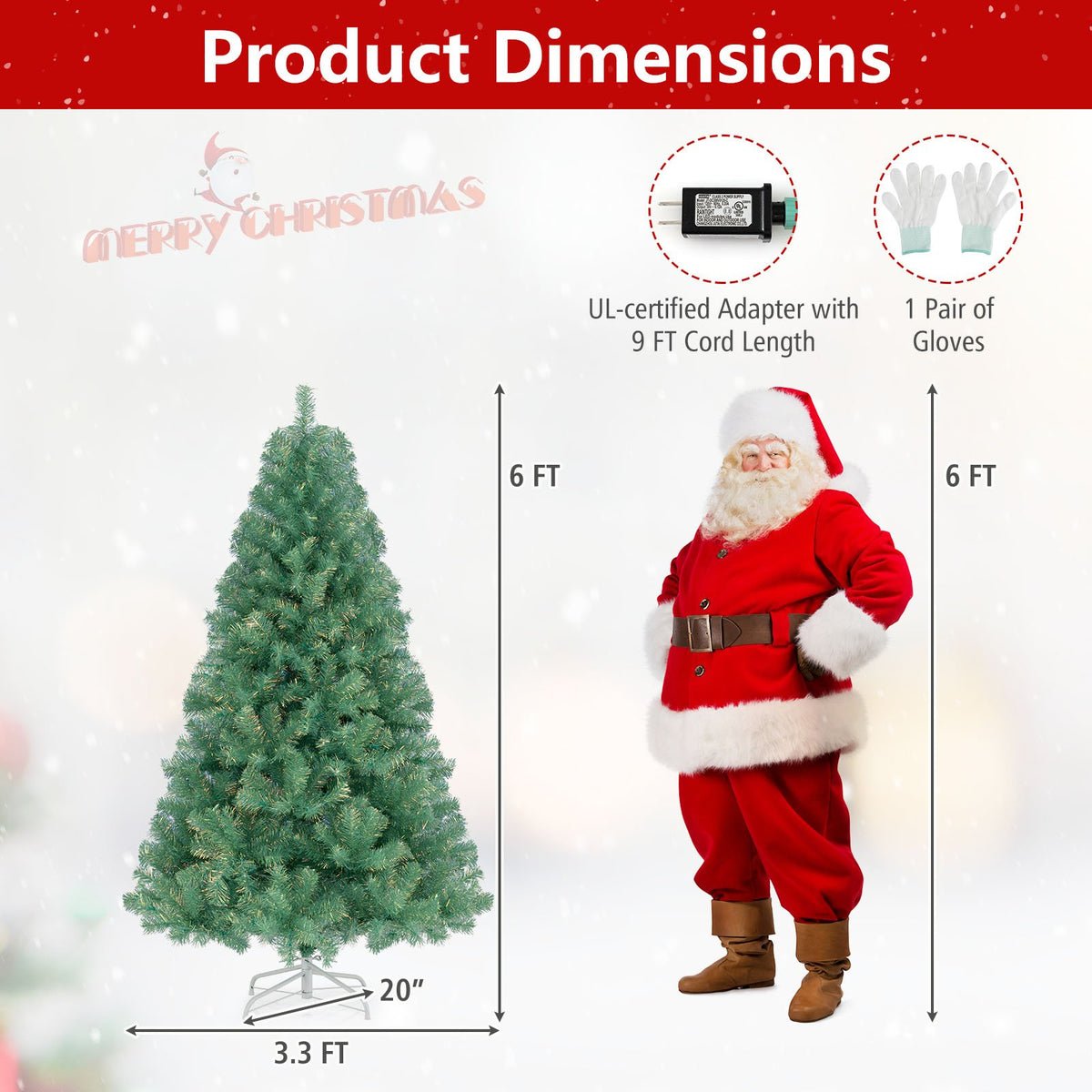 Pre-Lit Tinsel Christmas Tree Artificial Xmas Tree Home Office Party Seasonal Holiday Decoration-S view 5