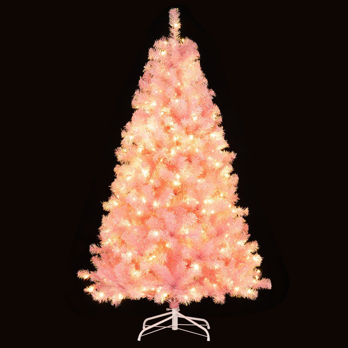 Pre-Lit Tinsel Christmas Tree Artificial Xmas Tree with Lush Branch Tips Holiday Decoration-6ft view 4