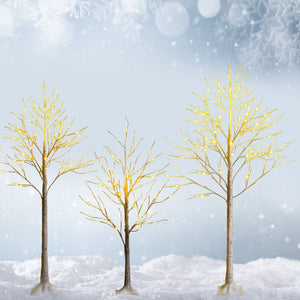 Pre-lit White Twig Birch Tree for Christmas Holiday with LED Lights-6 ft view 8