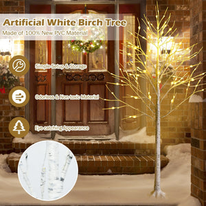 Pre-lit White Twig Birch Tree for Christmas Holiday with LED Lights-6 ft view 9