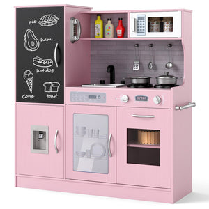 Pretend Play Kitchen with Utensils for Kids Aged 3+-Pink view 4