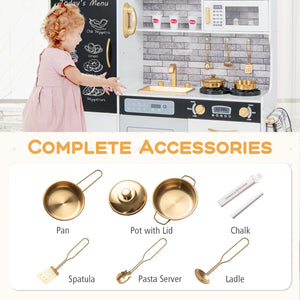 Pretend Play Kitchen with Utensils for Kids Aged 3+-White view 7