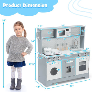 Pretend Play Kitchen Wooden Toy Set for Kids with Realistic Light and Sound view 5
