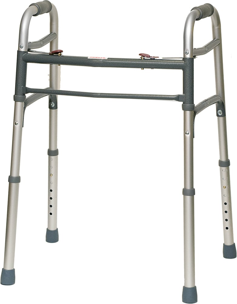 ProBasics WKAAW2B Two-Button Folding Walker with Wheels, 300 lb