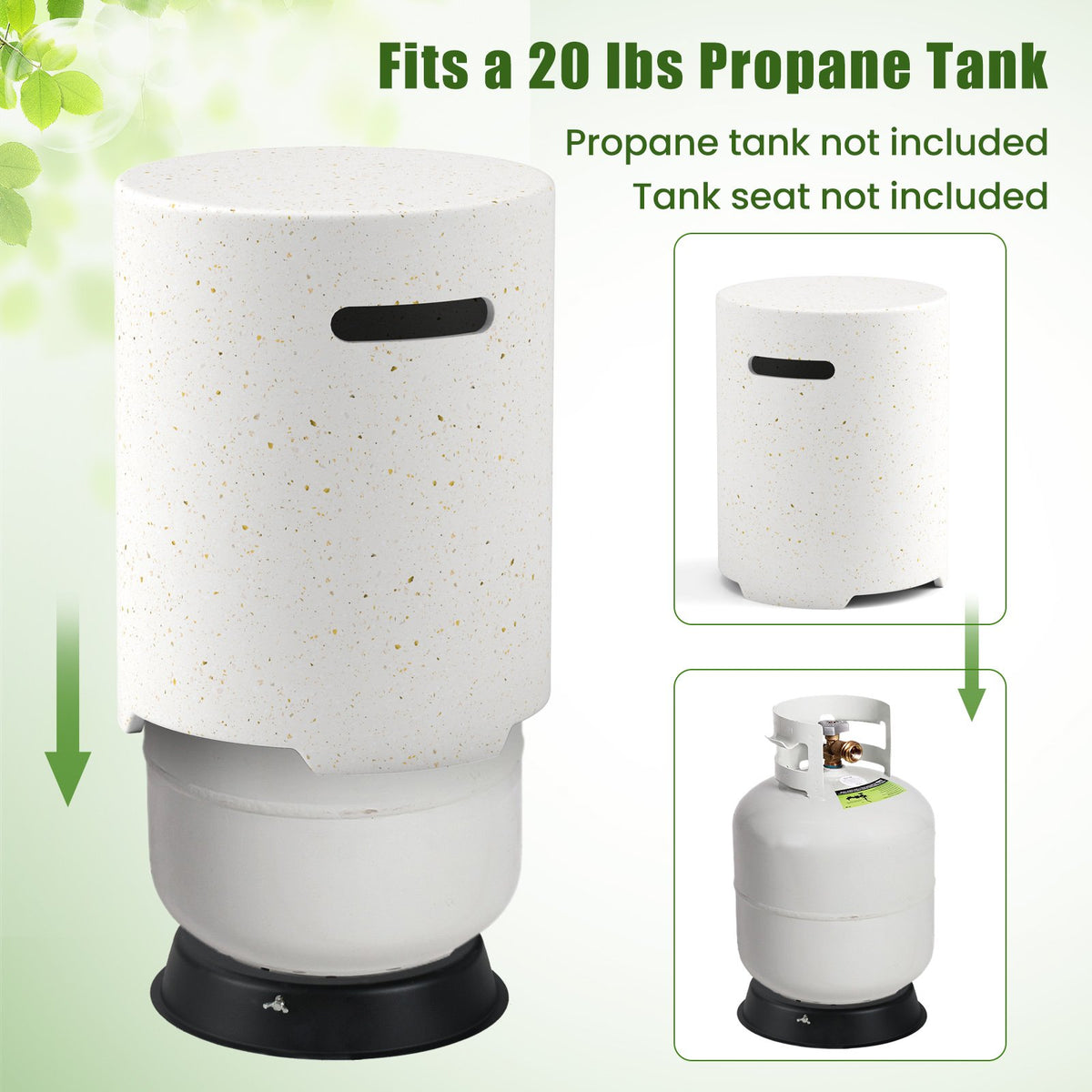 Propane Tank Cover Table with Side Handles and Protective Cover view 8