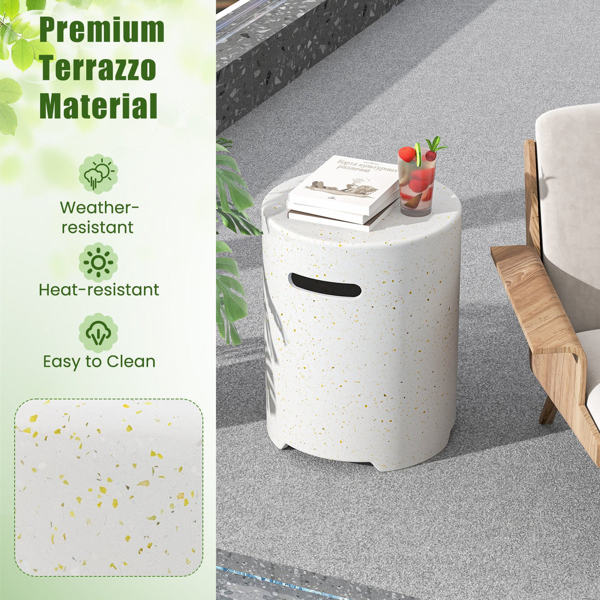 Propane Tank Cover Table with Side Handles and Protective Cover view 9