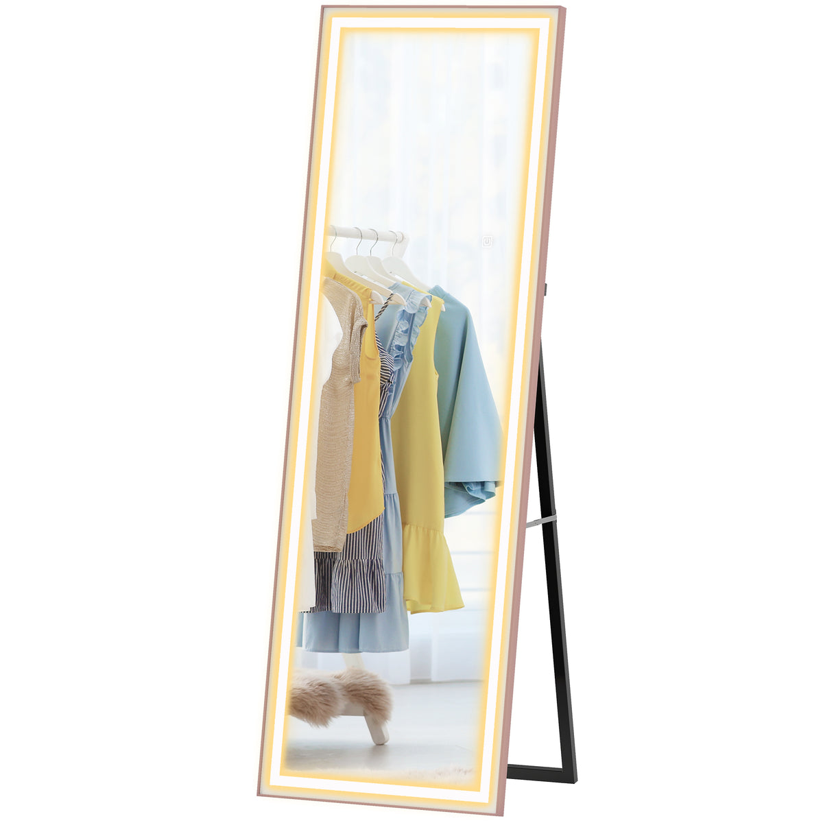 LED Mirror with Dimmable and 3 Colour Lights, 64" x 21" Rectangular Floor Mirror for Bedroom Living Room – view 8