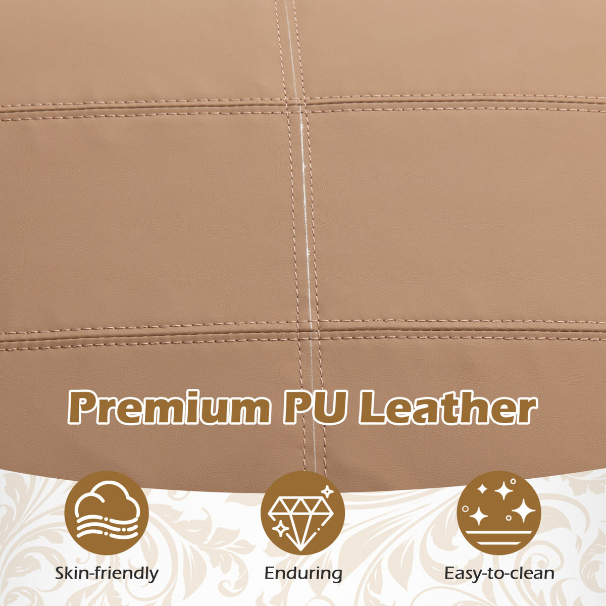 PU Leather Modern Accent Chair with Removable Seat Cushion-Brown view 7
