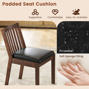 PU Leather Upholstered Dining Chair with Padded Seat Set of 2-Espresso view 4
