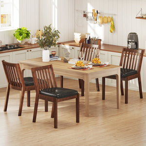 PU Leather Upholstered Dining Chair with Padded Seat Set of 4-Espresso view 2