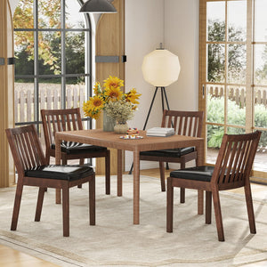 PU Leather Upholstered Dining Chair with Padded Seat Set of 4-Espresso view 3