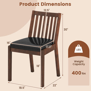 PU Leather Upholstered Dining Chair with Padded Seat Set of 4-Espresso view 4