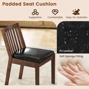 PU Leather Upholstered Dining Chair with Padded Seat Set of 4-Espresso view 6
