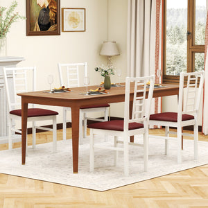 PU Leather Upholstered Wood Dining Chairs Set of 4-White view 3