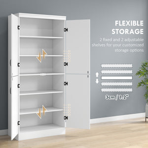 70" 4-Door Storage Cabinet, Freestanding Pantry Cabinet with Adjustable Shelves for Living Room, Natural – view 11