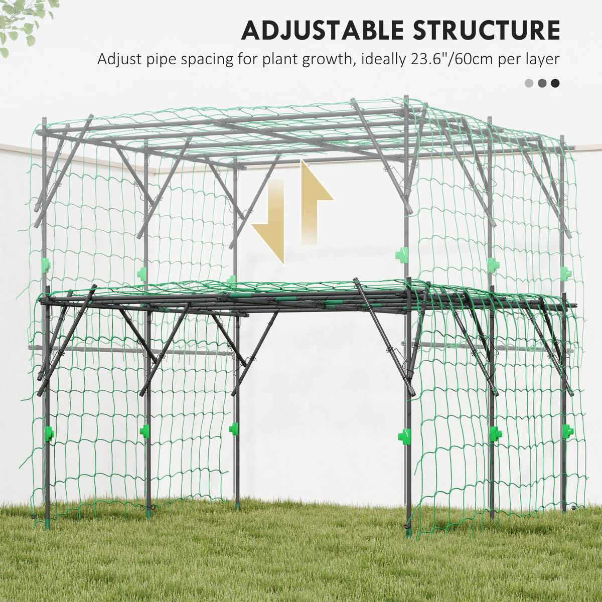 Garden Arch Cucumber Trellis for Climbing Plants, 7.3 FT Tall Metal Plant Trellis Support with Climbing – view 4