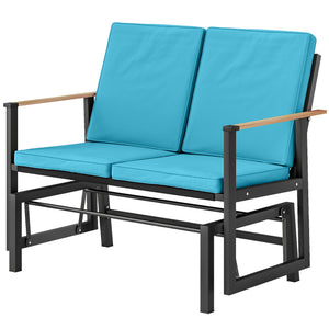 Outdoor Glider Bench for 2 Person, Patio Glider Loveseat with Thick Cushions for Garden Balcony Porch – view 15