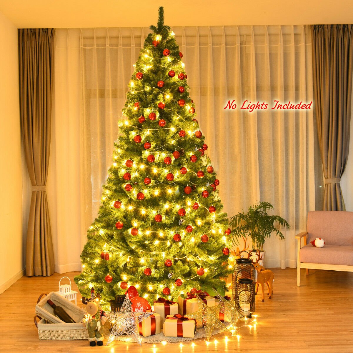 Premium Artificial Hinged PVC Christmas Tree with Metal Stand-9 ft view 2