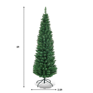 PVC Artificial Slim Pencil Christmas Tree-5' view 4