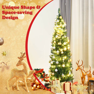 PVC Artificial Slim Pencil Christmas Tree-5' view 7
