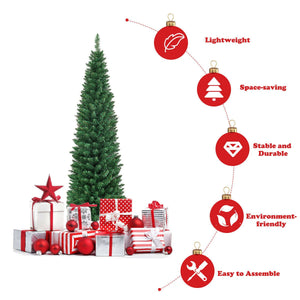PVC Artificial Slim Pencil Christmas Tree-5' view 9