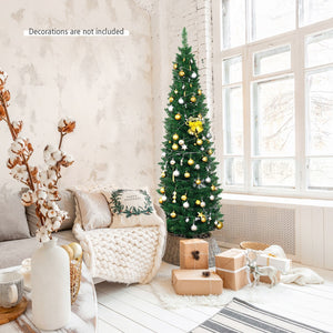 PVC Artificial Slim Pencil Christmas Tree-6' view 2