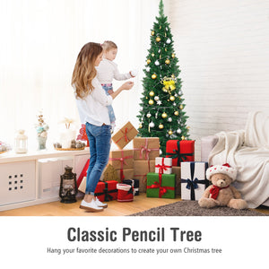 PVC Artificial Slim Pencil Christmas Tree-6' view 5