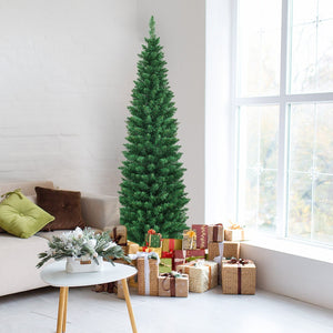 PVC Artificial Slim Pencil Christmas Tree-6' view 7